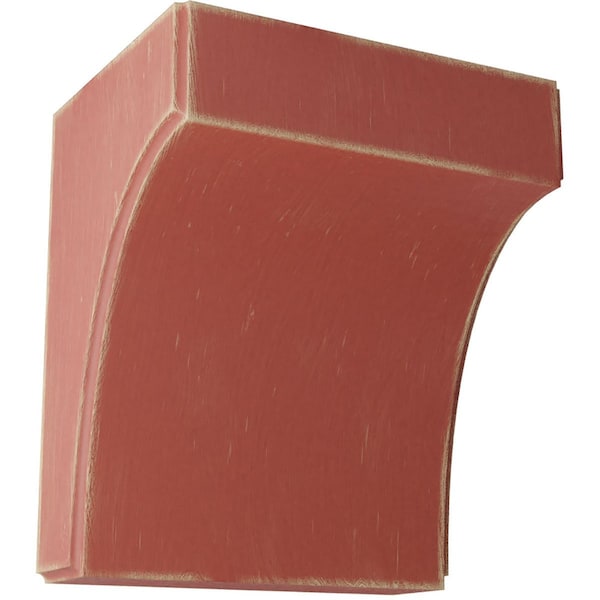 Ekena Millwork 5 1/4"W x 4"D x 6"H Clarksville Wood Vintage Decor Bracket, Salvage Red BKTWD05X04X06CVRD - main